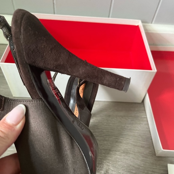 Via Spiga heels satin & velvet open toe size 38 VINTAGE - Picture 3 of 8